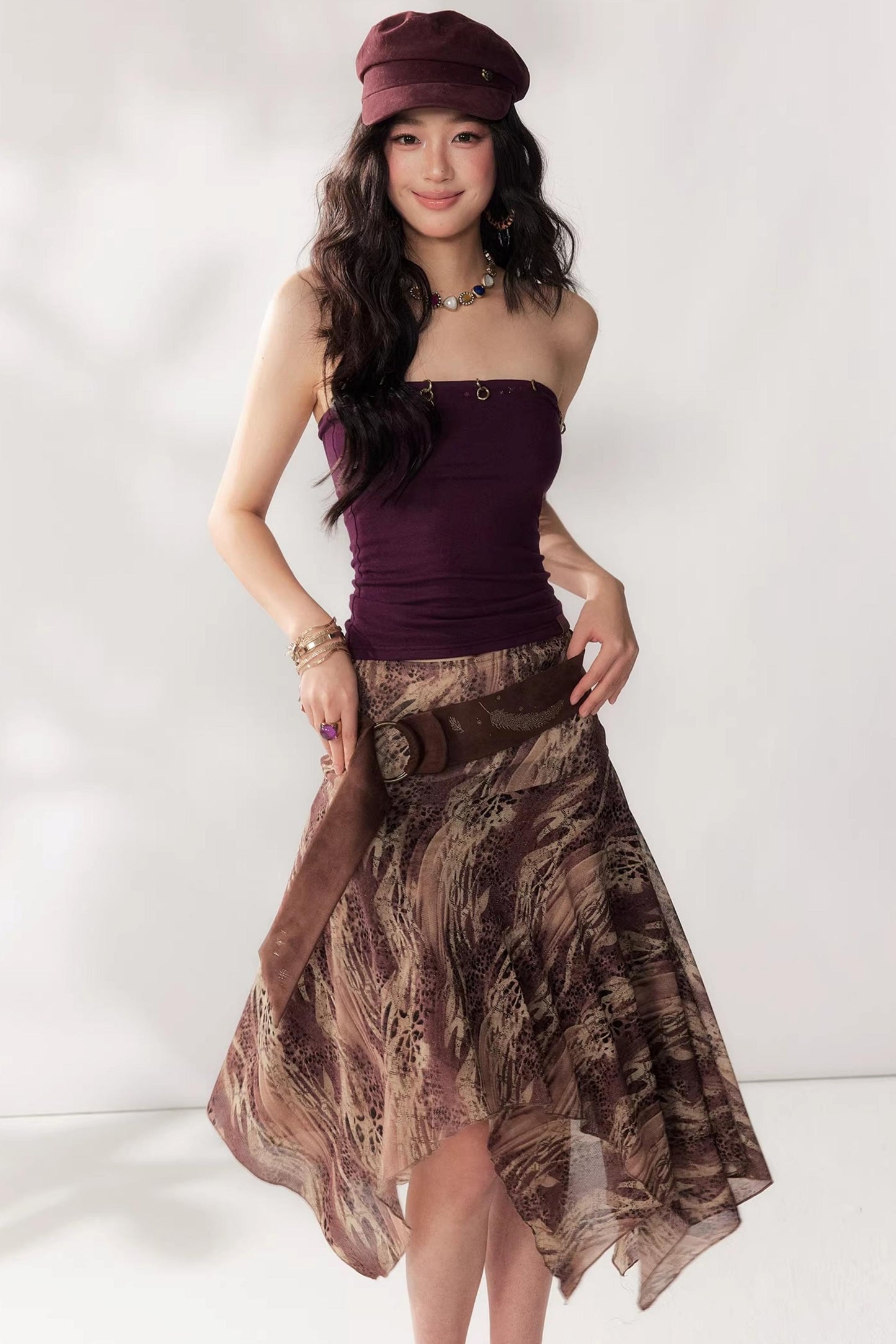 Leopard Print Fishtail Skirt