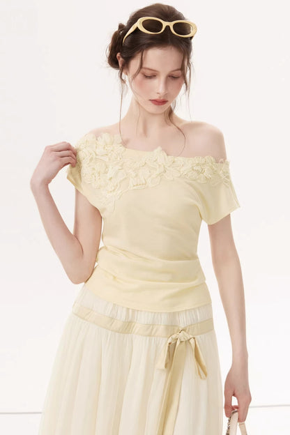 Top de Tencel con Hombros Descubiertos