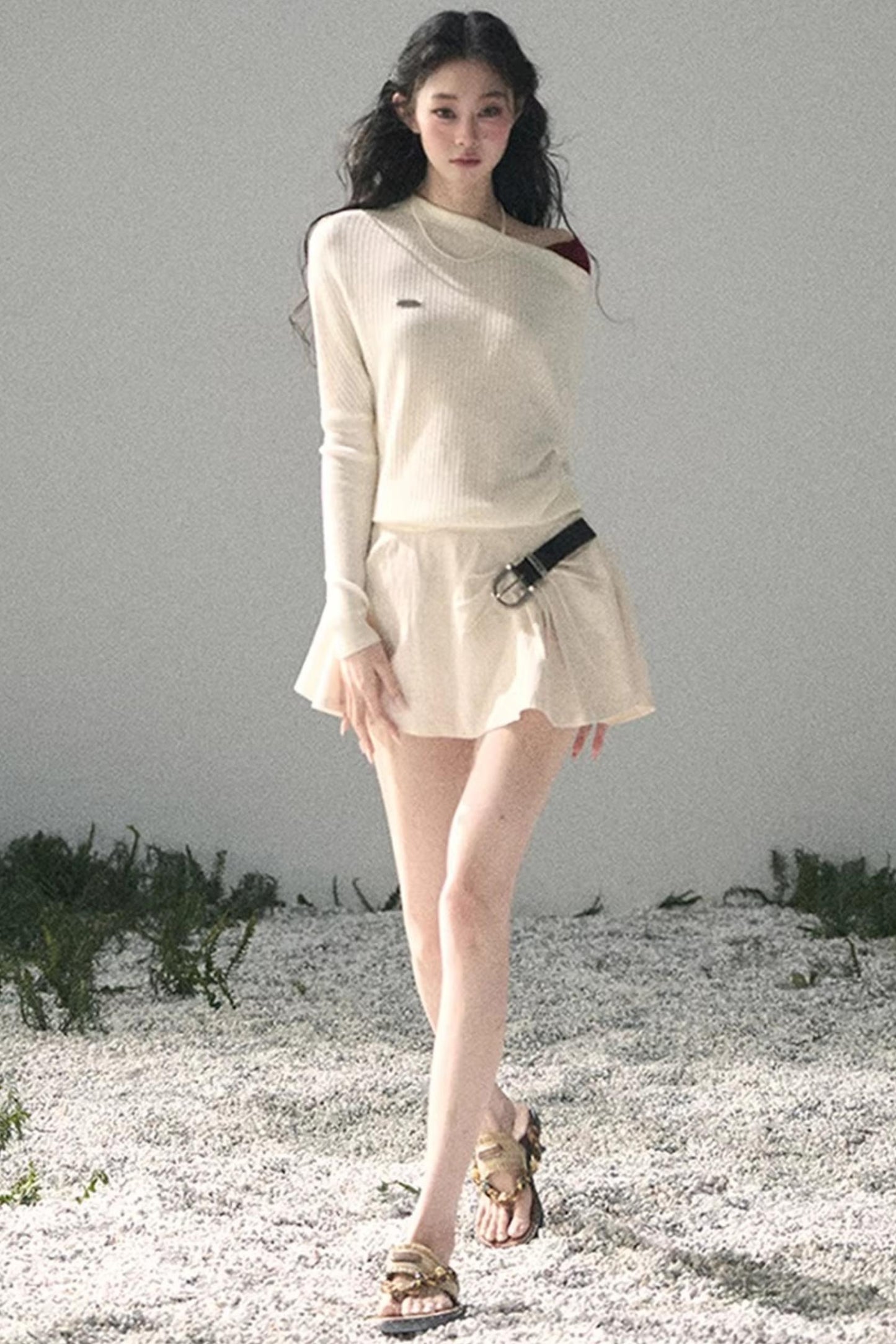 The Ashes Schulterfreies Strick-Oberteil