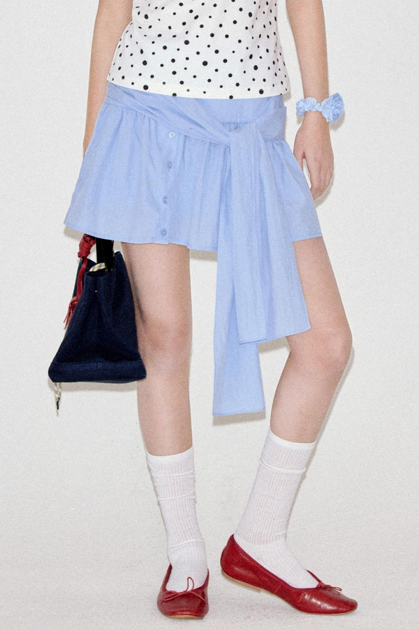 Fano Pleated Side Tie Skirt