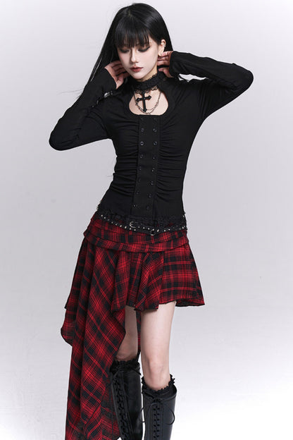 Rote Karierte Unregelmäßige Rock