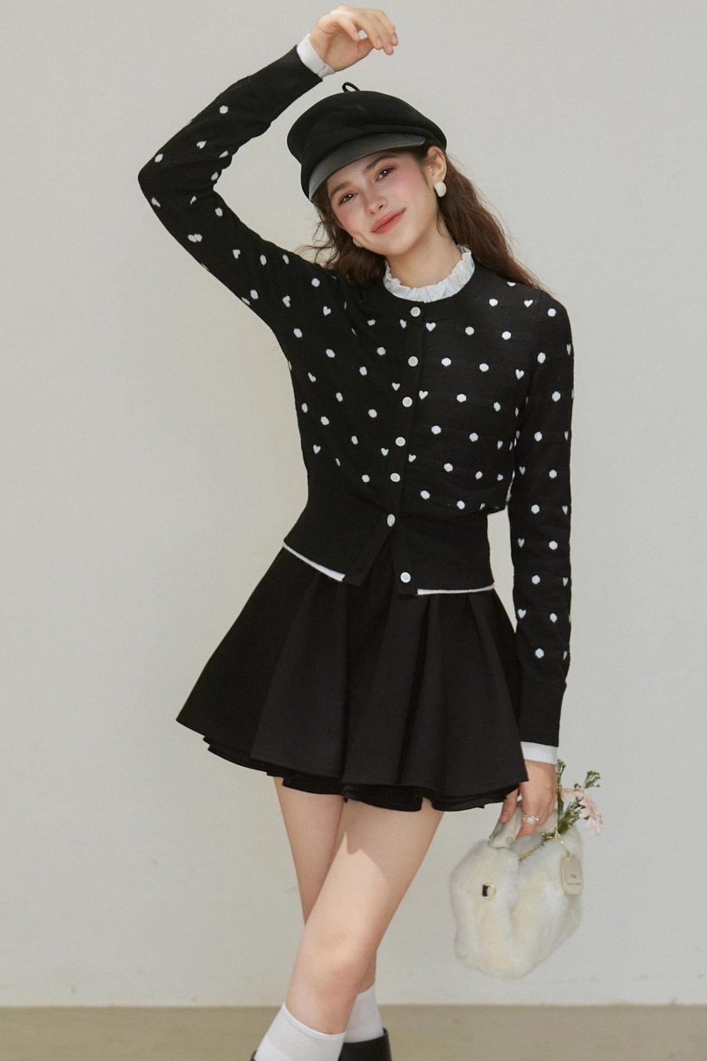 Ruffled Pleated A-Line Skirt