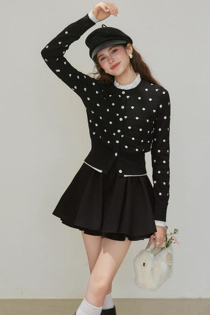 Ruffled Pleated A-Line Skirt