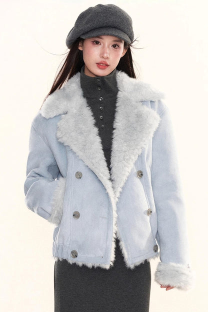 Double-Breasted Fur Coat