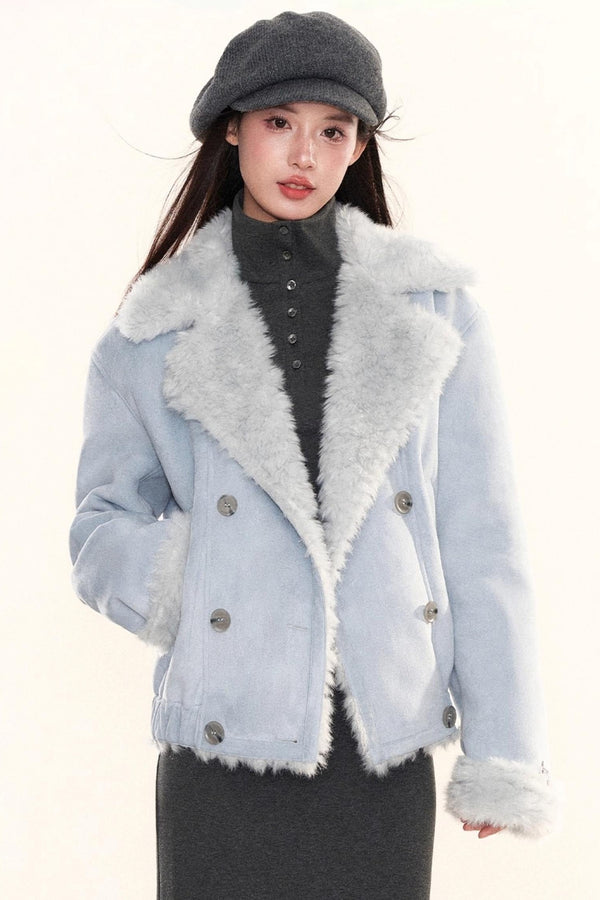 Double-Breasted Fur Coat