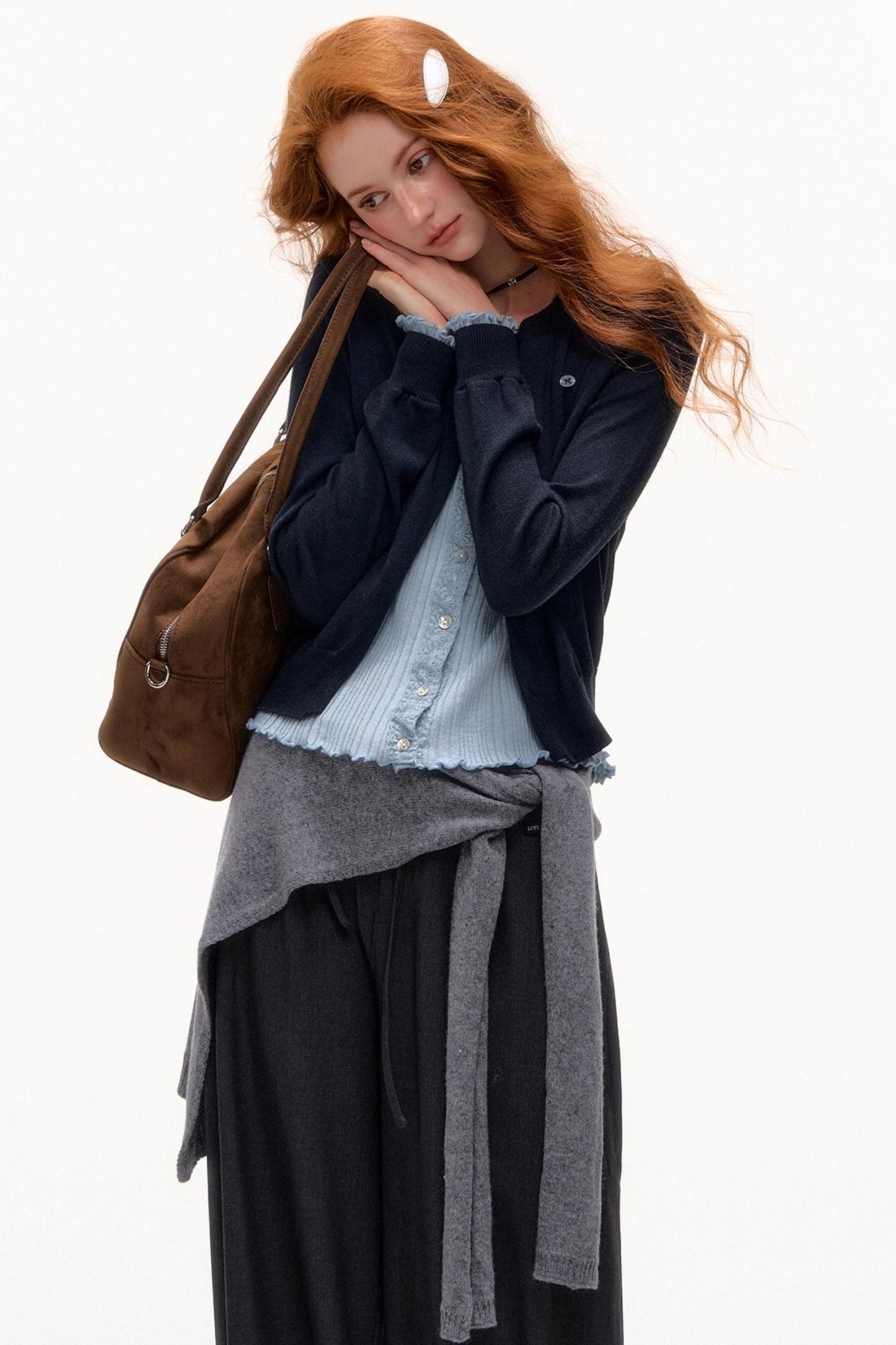 Knit Fake Collar Scarf