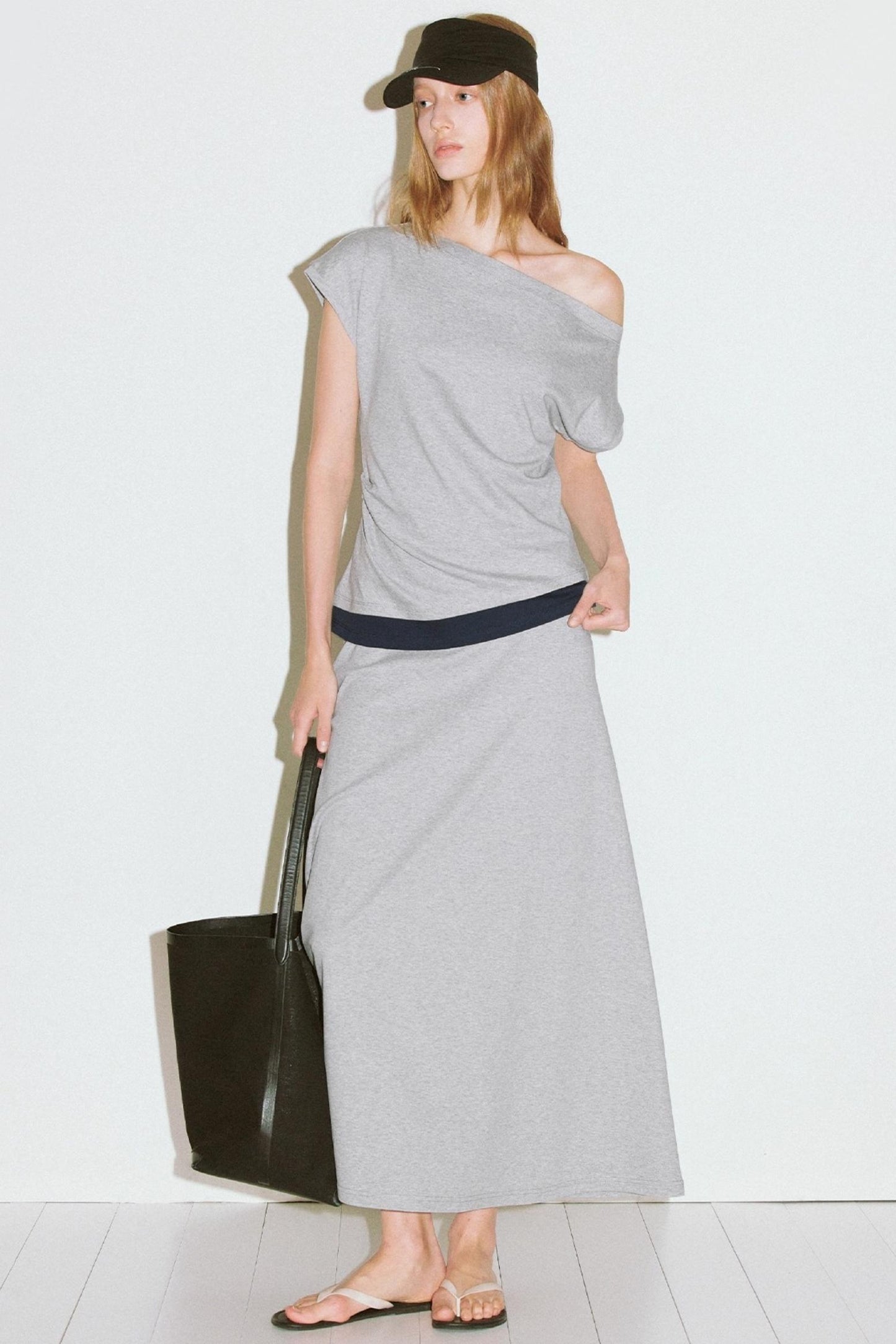 Contrast Patchwork Maxi Skirt Set