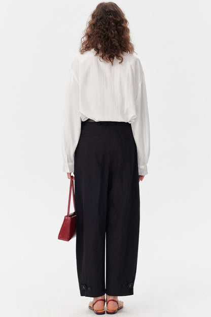 Pleated Bow Tie Shirt