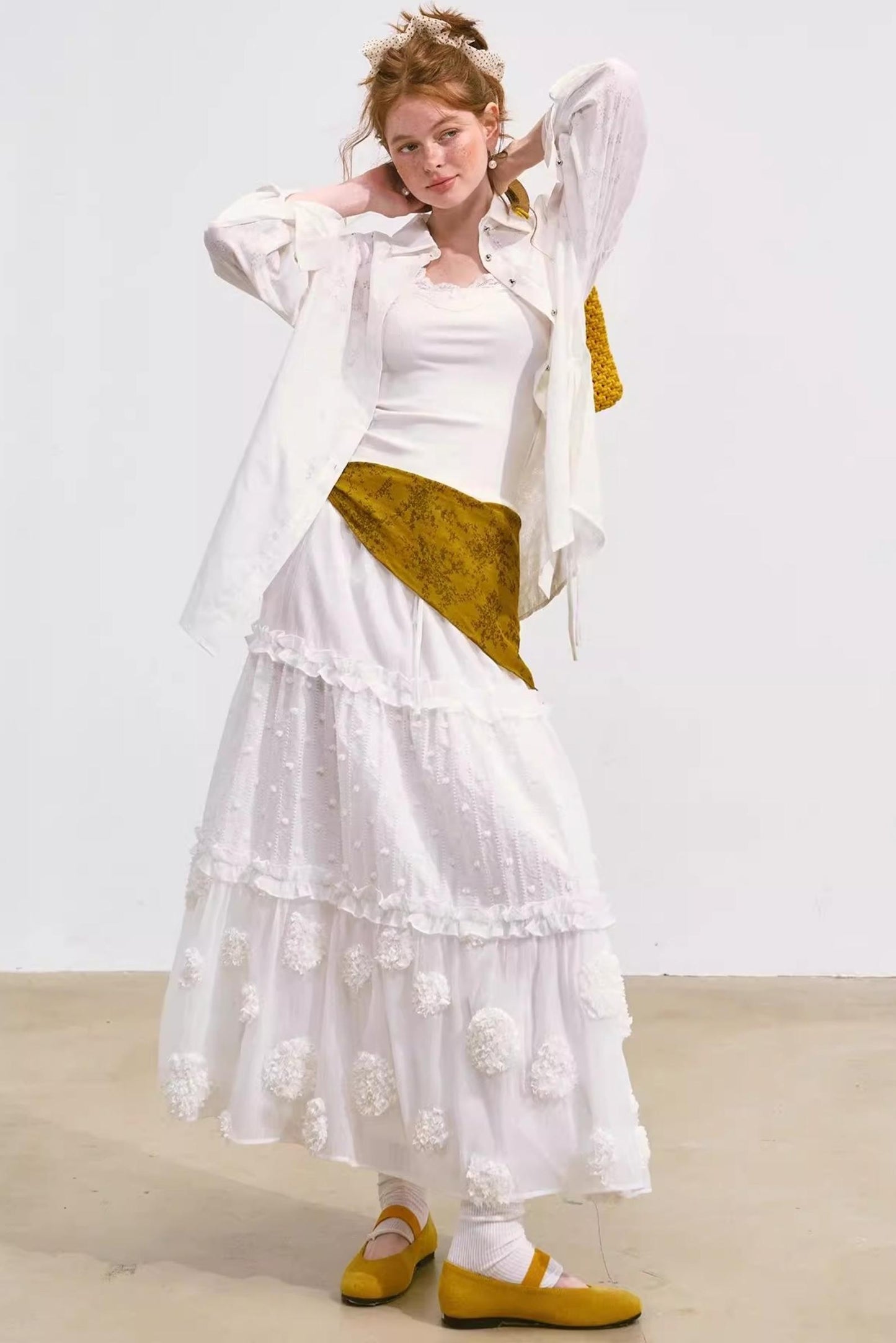 White Layered Halter Skirt