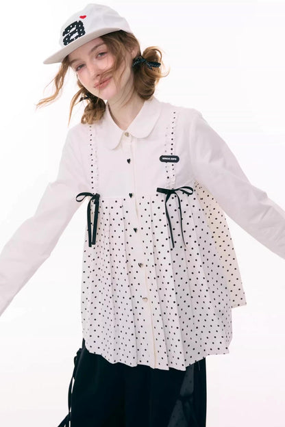 Bow Doll Collar Long Sleeve Shirt