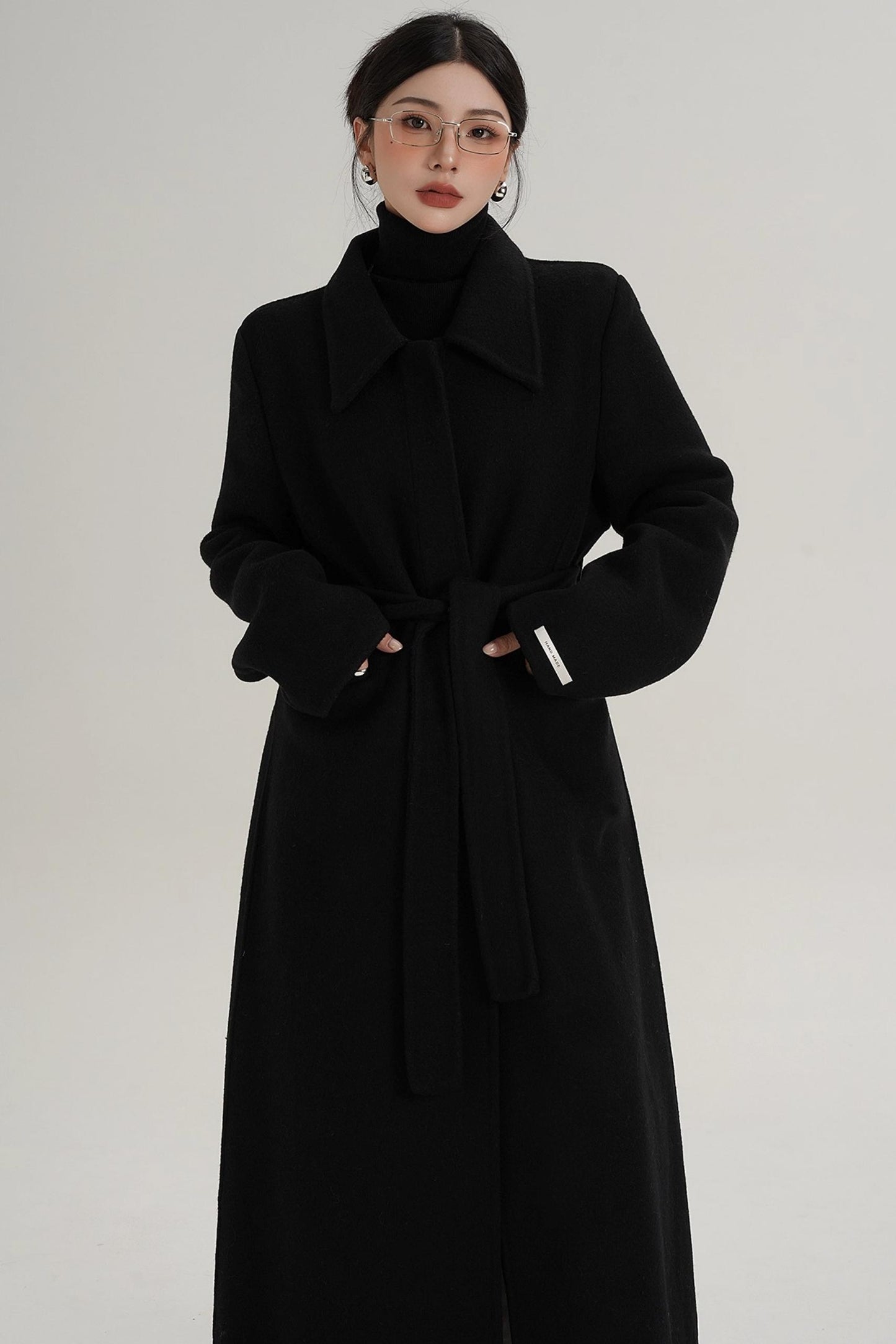 Elegant Extra-Long Wool Coat