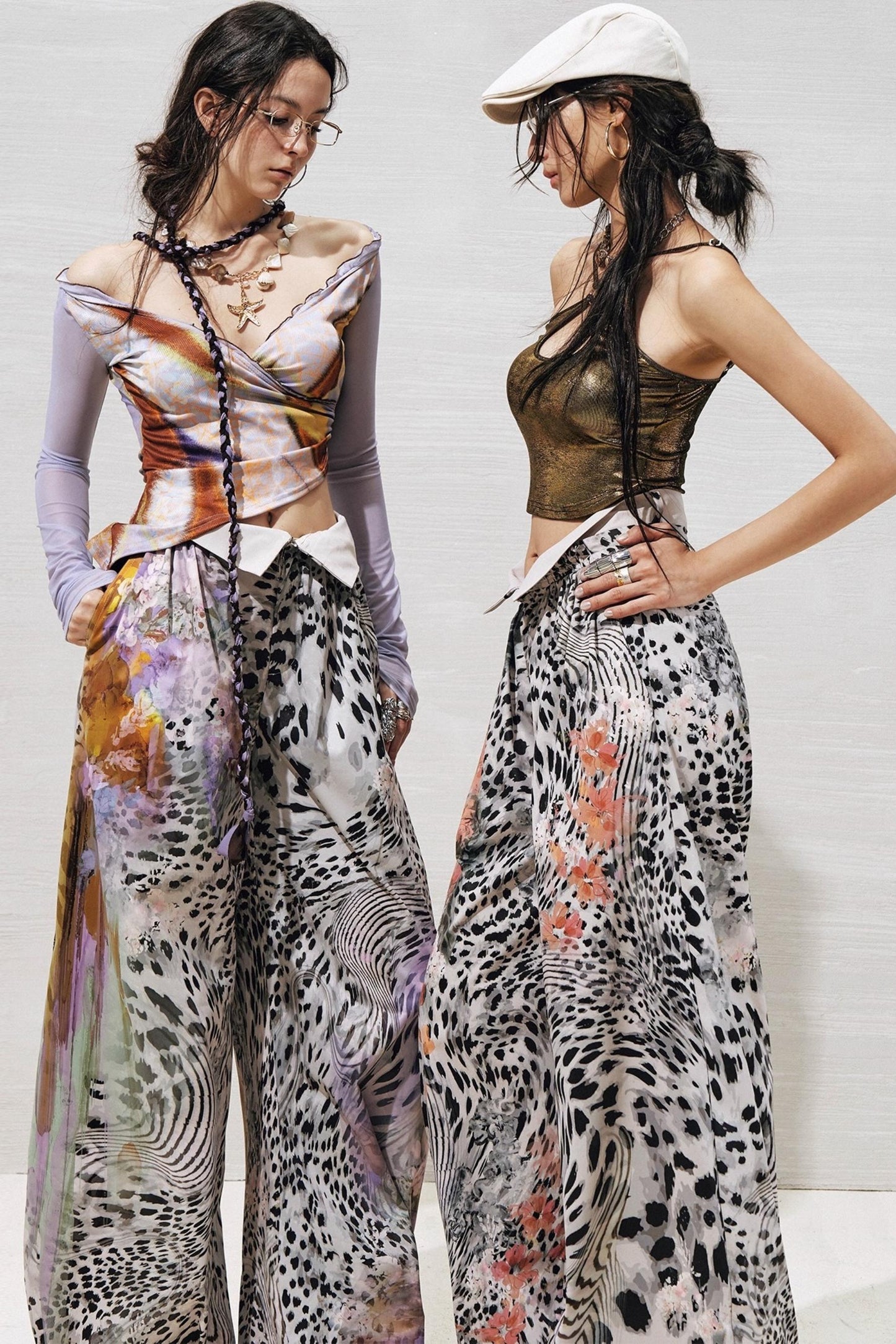 Garden Impression Leopard Print Pants