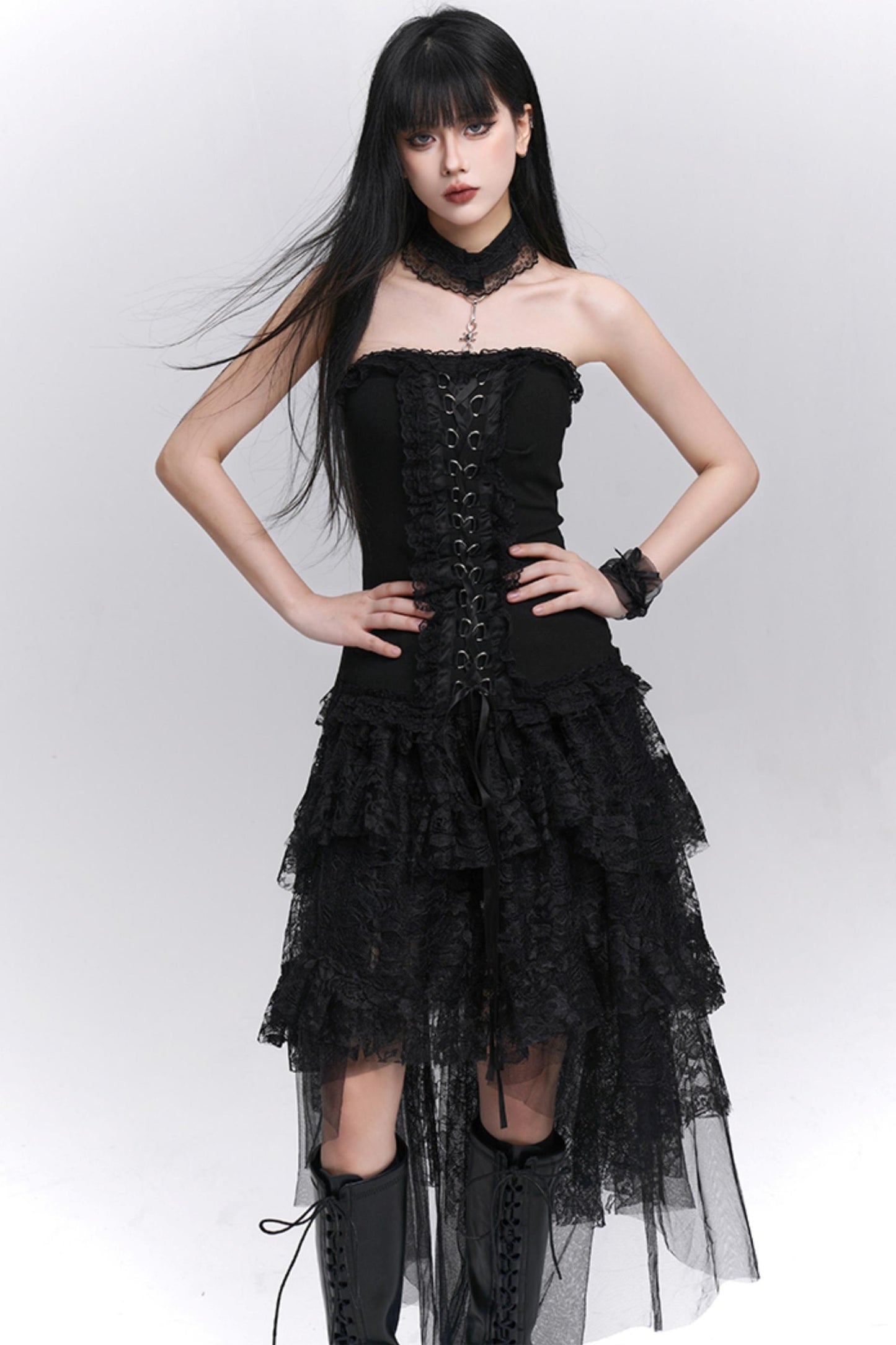 Gothic Lace Halter Skirt