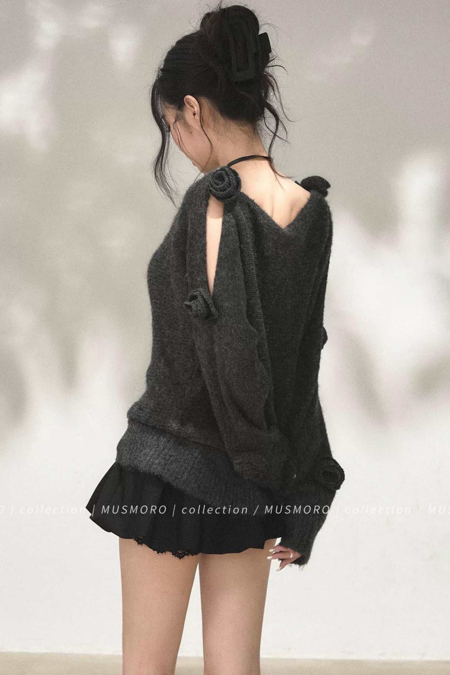 Asymmetrical Wool Mohair Knit Top