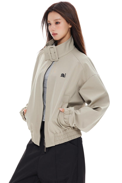 Polka Dot Stand-Up Jacket