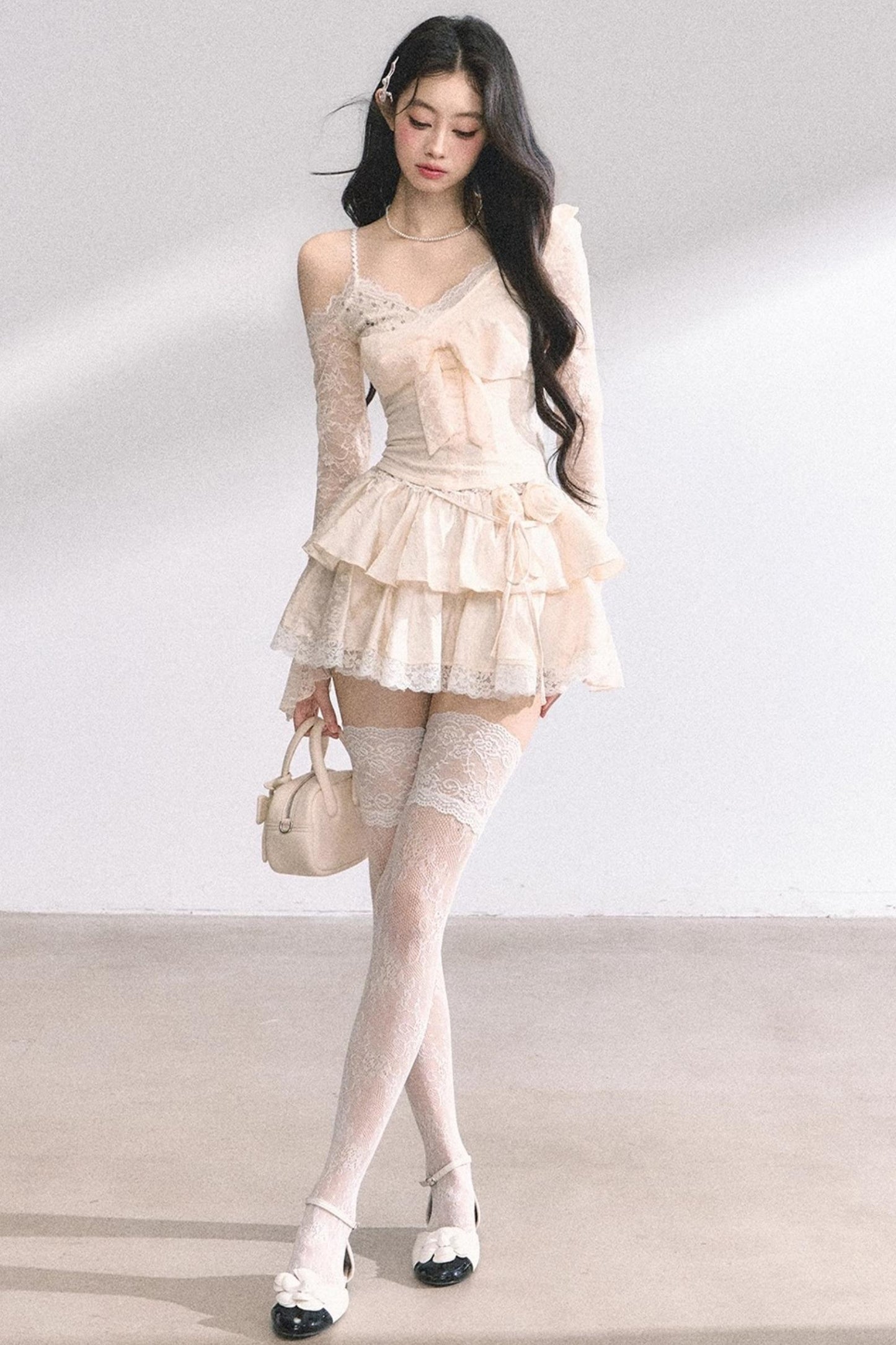 Floral Lace Bustier Skirt