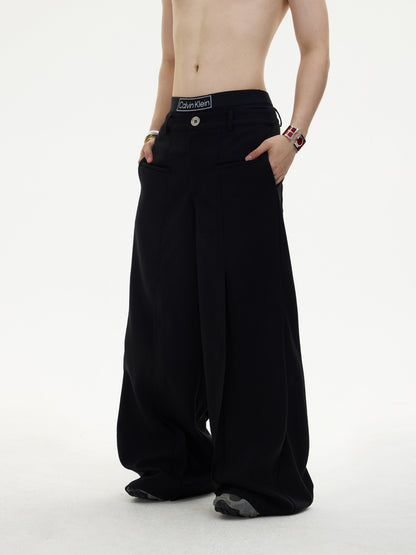 Loose straight wide-leg pants