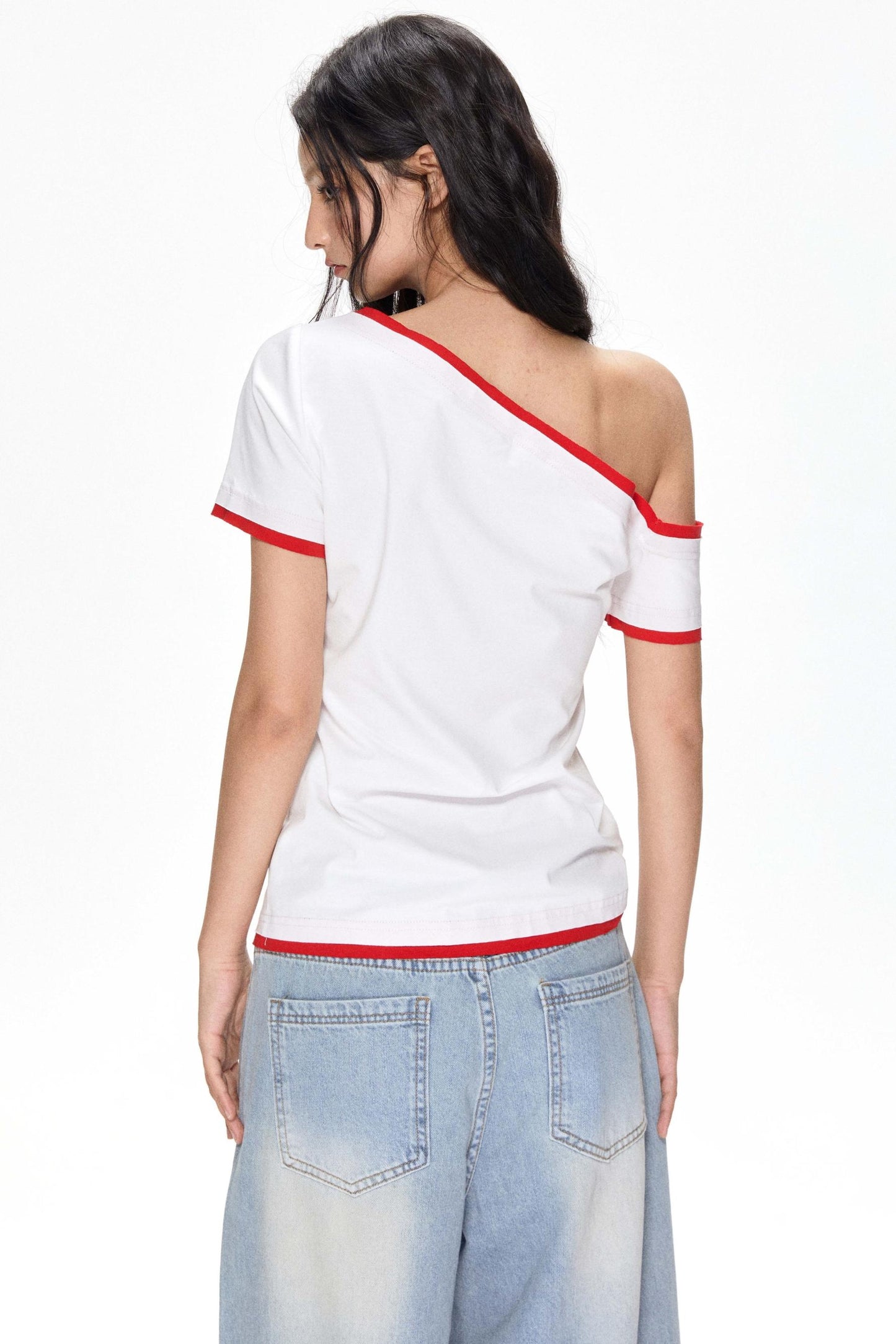 Summer Color-Block Strapless T-Shirt