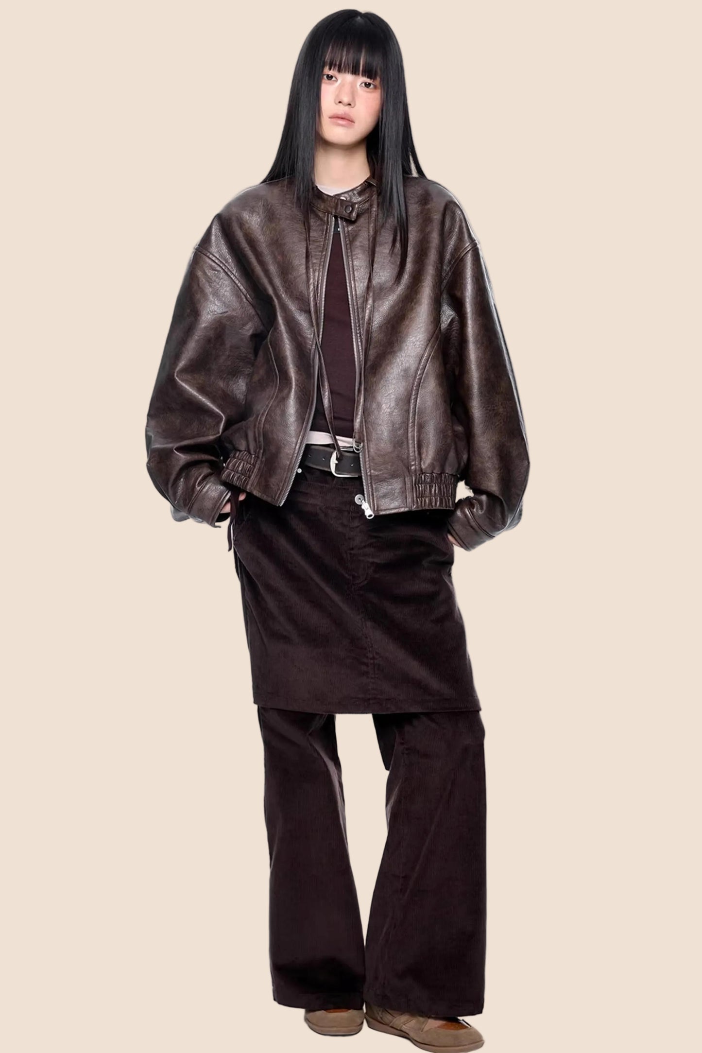 Textured Vintage Leather Jacket