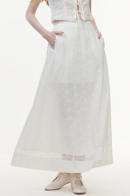 Skeleton Embroidered Two-Piece Skirt Set-Up