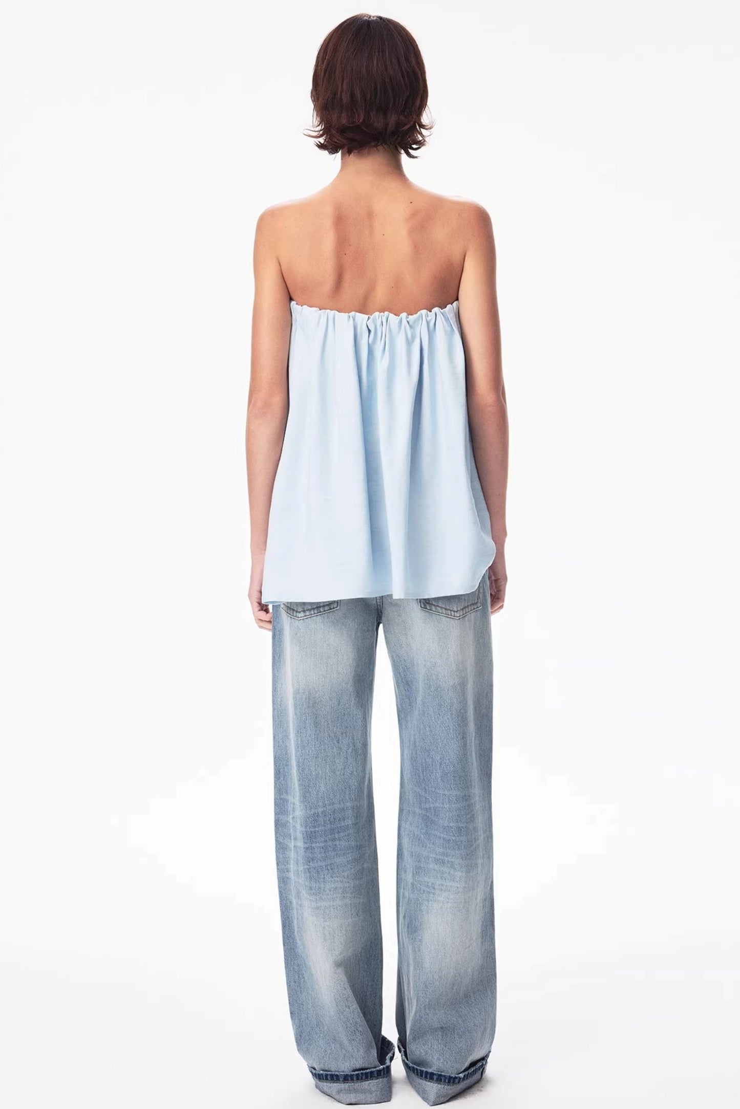 Irregular Elastic Strapless Top