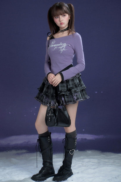 Black and Purple Fighting Spirit Top