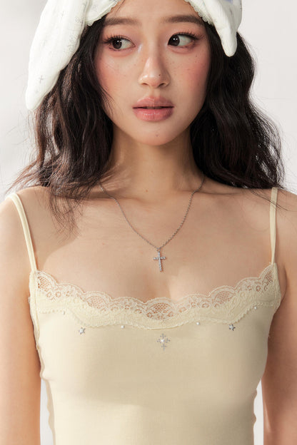 Cream Lace Cardigan Set-Up