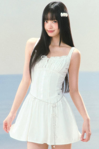 Jacquard Square-Neck Dress