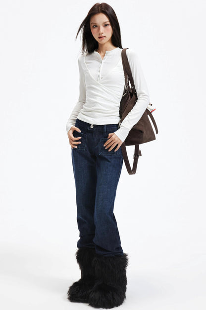 Pleated Lyocell Knitted Top