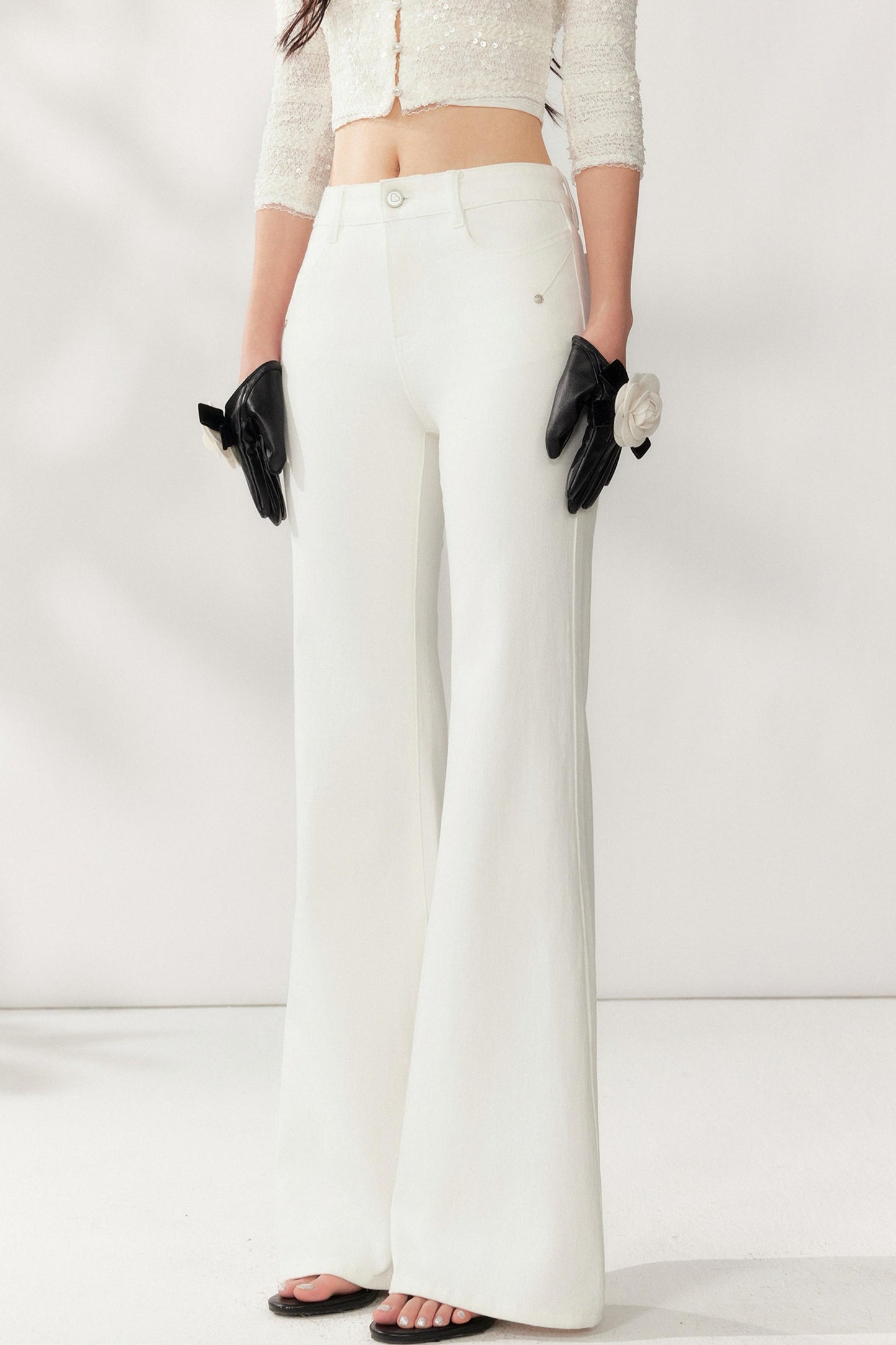 High-Waisted White Supermodel Pants