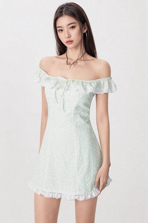 One-Shoulder Jacquard Dress