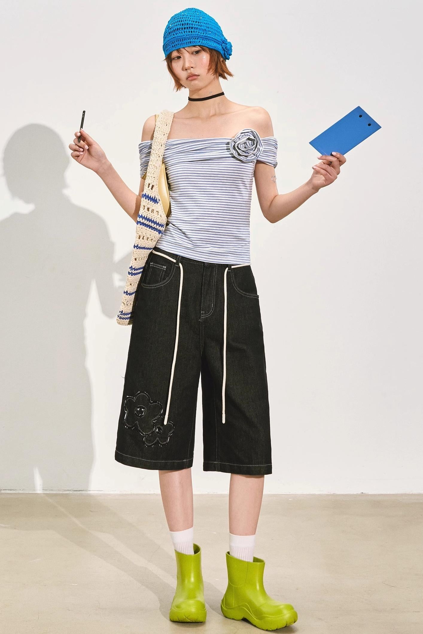 Asymmetrical Rose Stripe Top