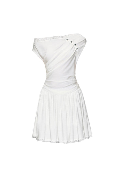 Lace Knit Asymmetric Dress