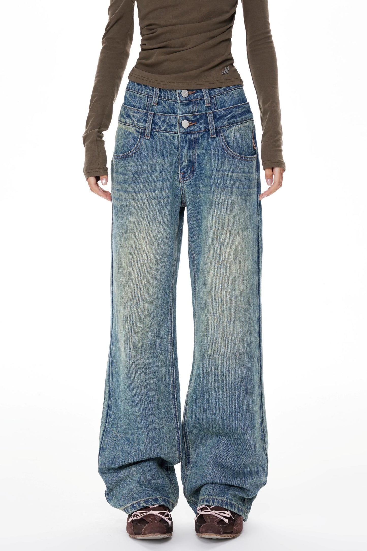 Denim Wide-Leg Pants