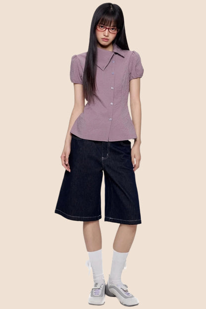 Purple Plaid Summer Shirt