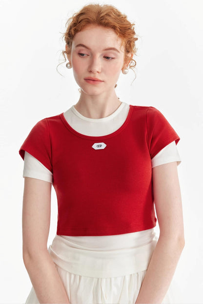 Colorblock Tencel Wool Tee