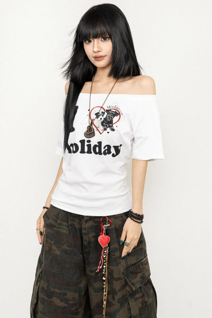 White One-Shoulder Tee