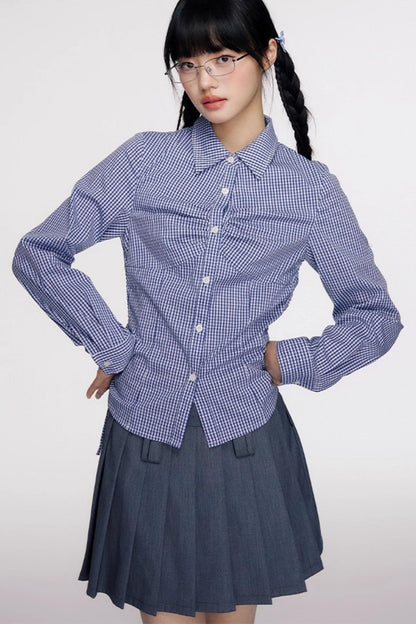 Nap Pleated Slim Spring Shirt