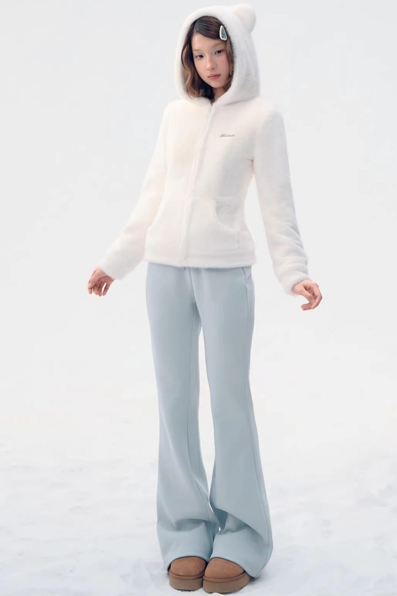 Sky Blue Teddy Bear Jacket Set-Up