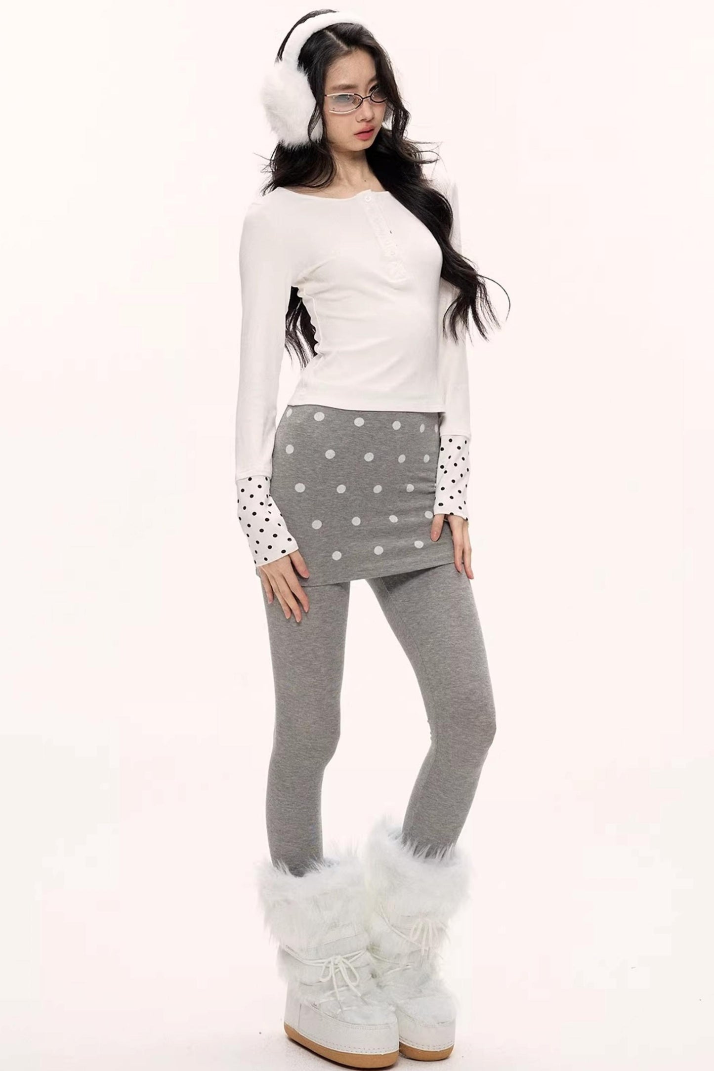 Zircon Polka Dot Knit Top