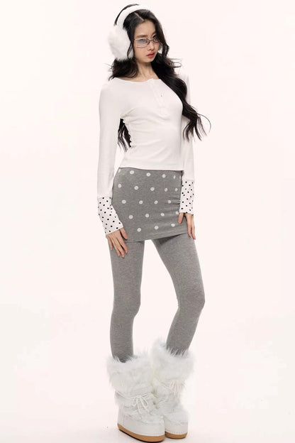 Zircon Polka Dot Knit Top