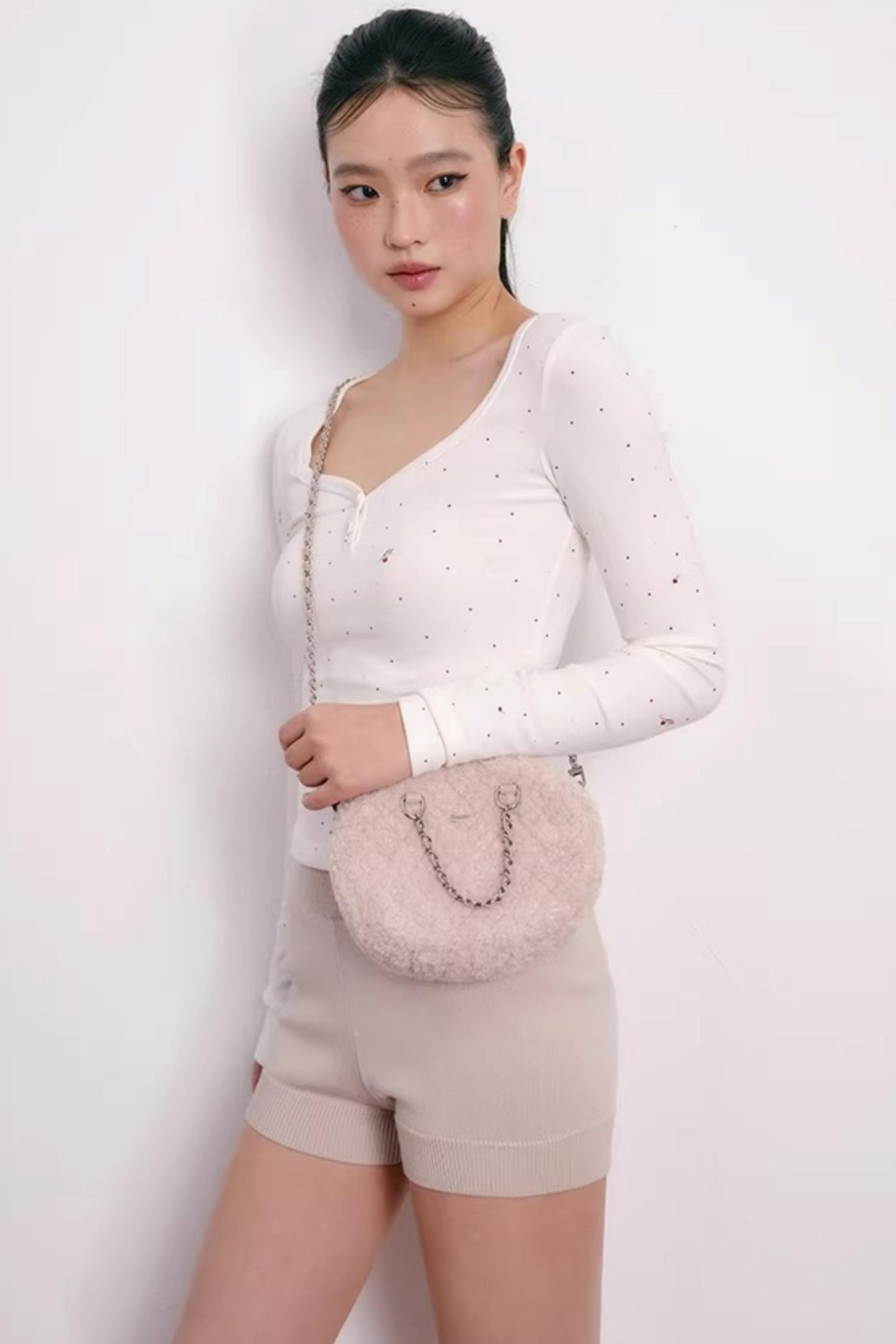 Flauschige Samt-Stepptasche