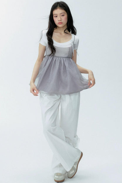 Organza Layered Overlay Dress Set-Up