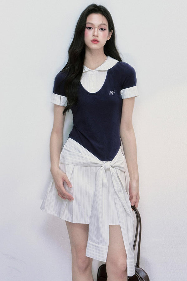 Chic Strappy Shirt Dress