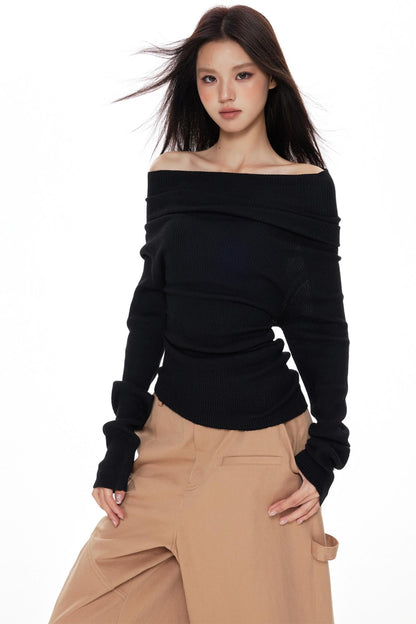 One-Shoulder Knit Sweater