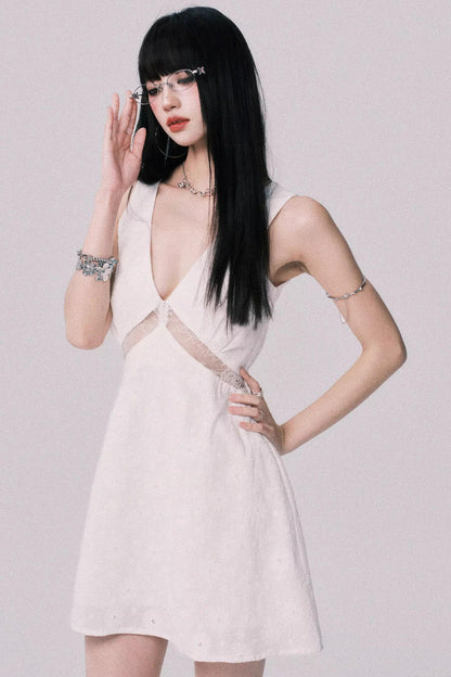 Lace Patchwork V-Neck Summer Dress