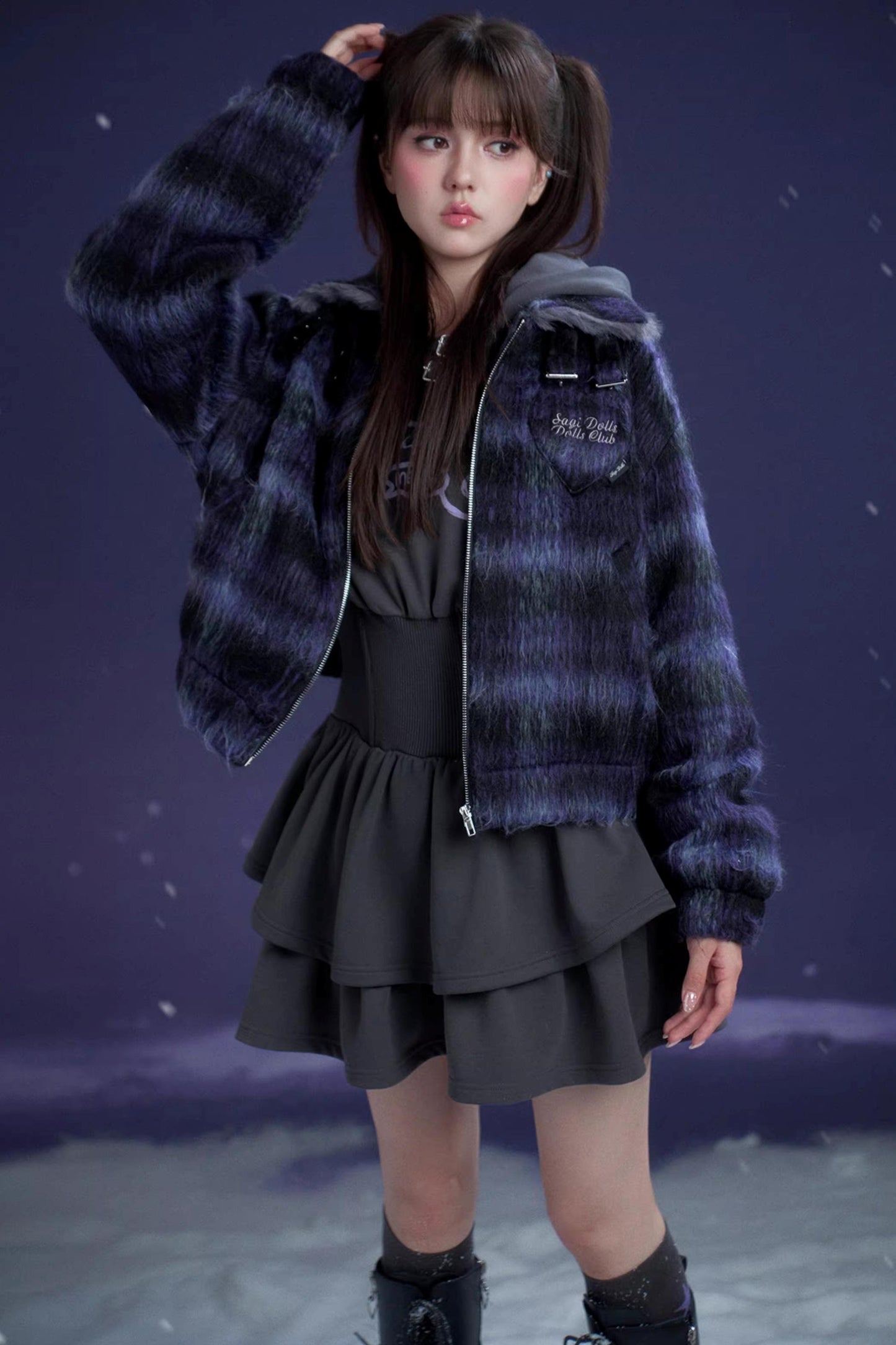 Gray Hooded Sweatshirt Dress