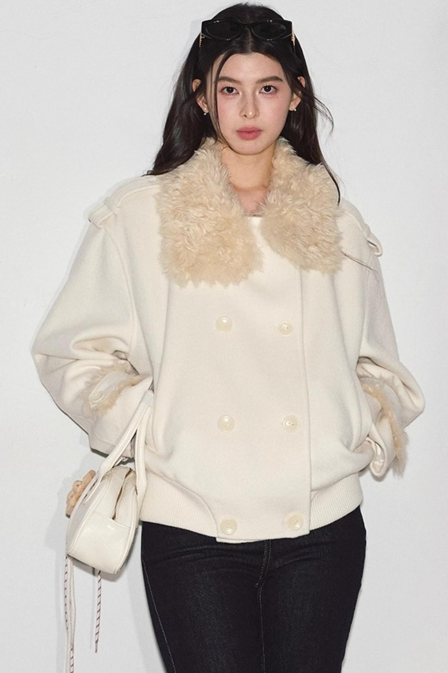 Lamb Wool Double-Breasted Jacket