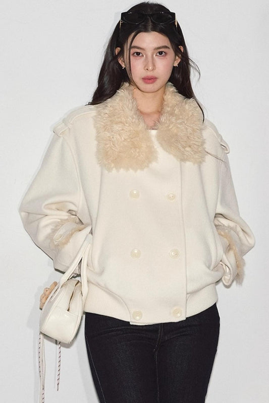 Lamb Wool Double-Breasted Jacket