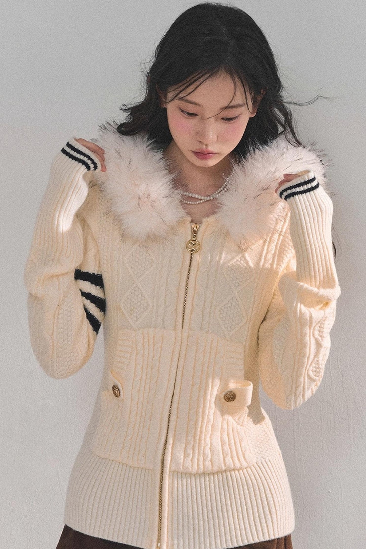 American-Style Hooded Knit Sweater